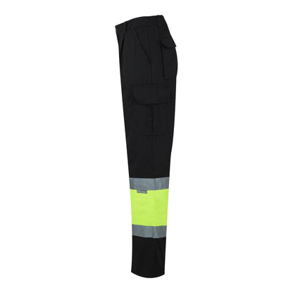 VL POSEIDON promotional workwear garment in black/yellow (detail view) with custom logo branding