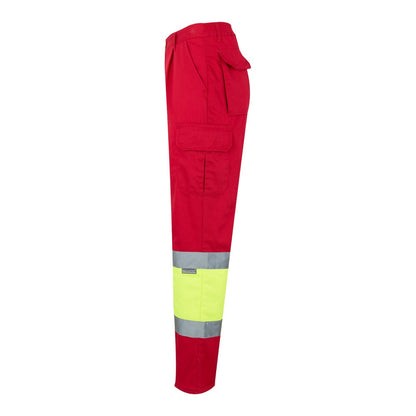 VL POSEIDON promotional workwear garment in red/yellow (detail view) with custom logo branding