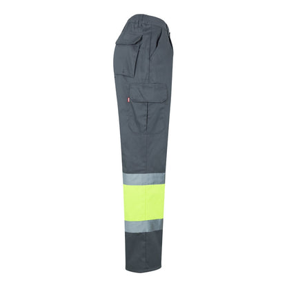VL POSEIDON promotional workwear garment in grey/yellow (detail view) with custom logo branding