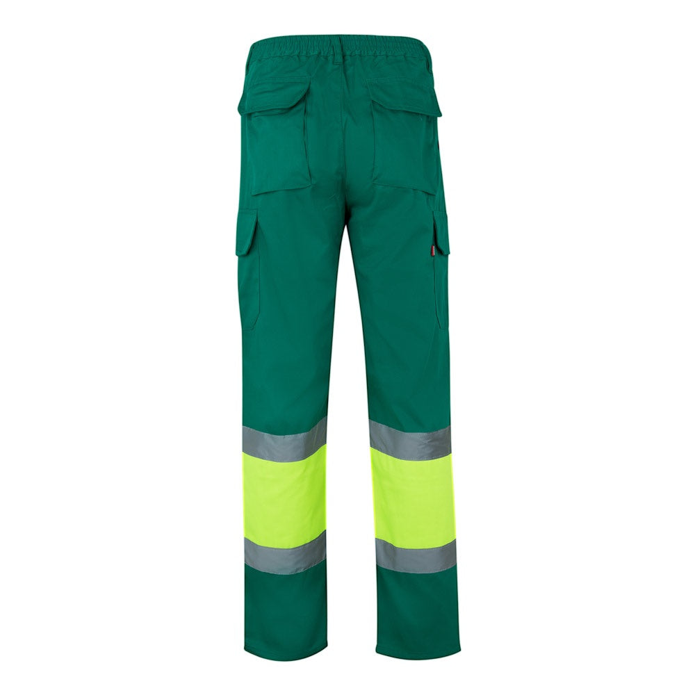 VL POSEIDON promotional workwear garment in green/yellow (detail view) with custom logo branding