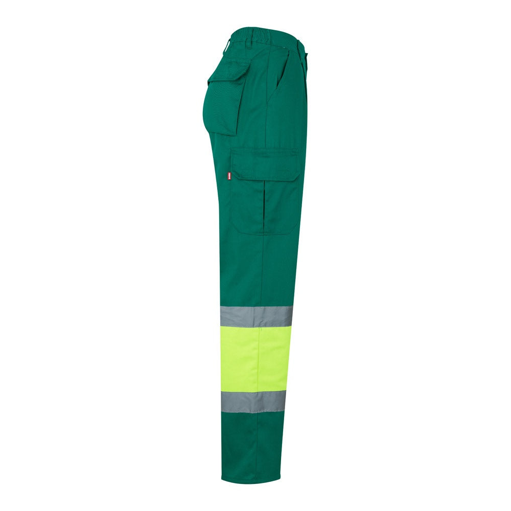 VL POSEIDON promotional workwear garment in green/yellow (detail view) with custom logo branding