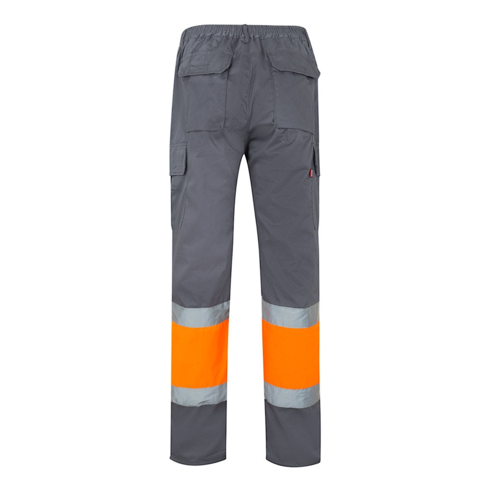 VL POSEIDON promotional workwear garment in grey/orange (detail view) with custom logo branding