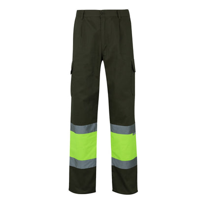 VL POSEIDON promotional workwear garment in army green/yellow with custom logo branding