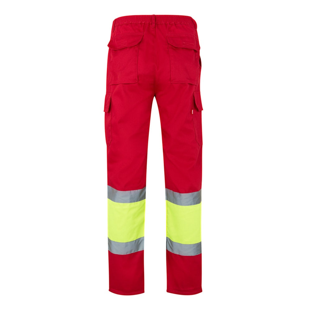 VL POSEIDON LARGE promotional workwear garment in red/yellow (detail view) with custom logo branding