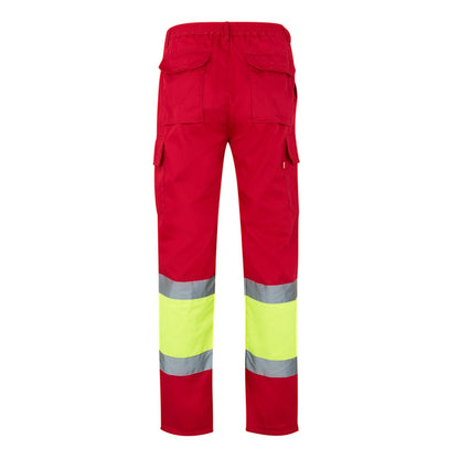 VL POSEIDON LARGE promotional workwear garment in red/yellow (detail view) with custom logo branding