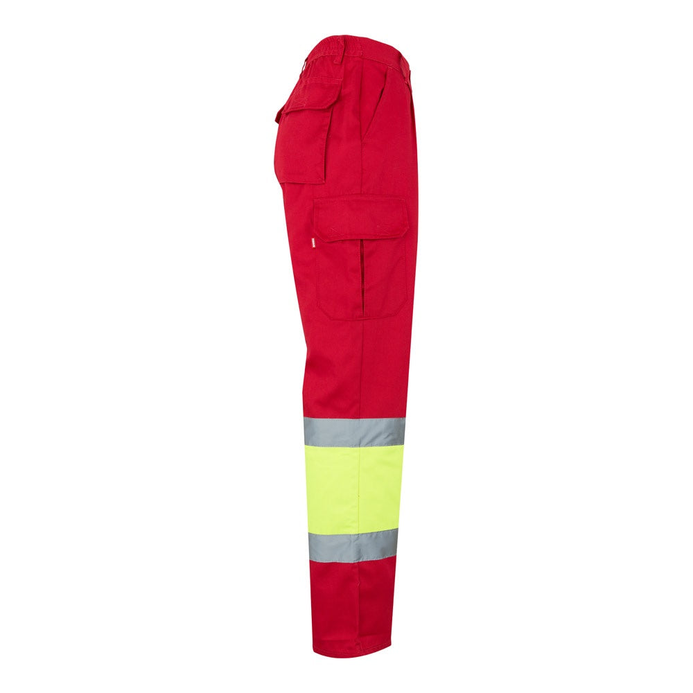 VL POSEIDON LARGE promotional workwear garment in red/yellow (detail view) with custom logo branding