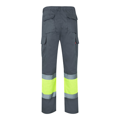 VL POSEIDON LARGE promotional workwear garment in grey/yellow (detail view) with custom logo branding