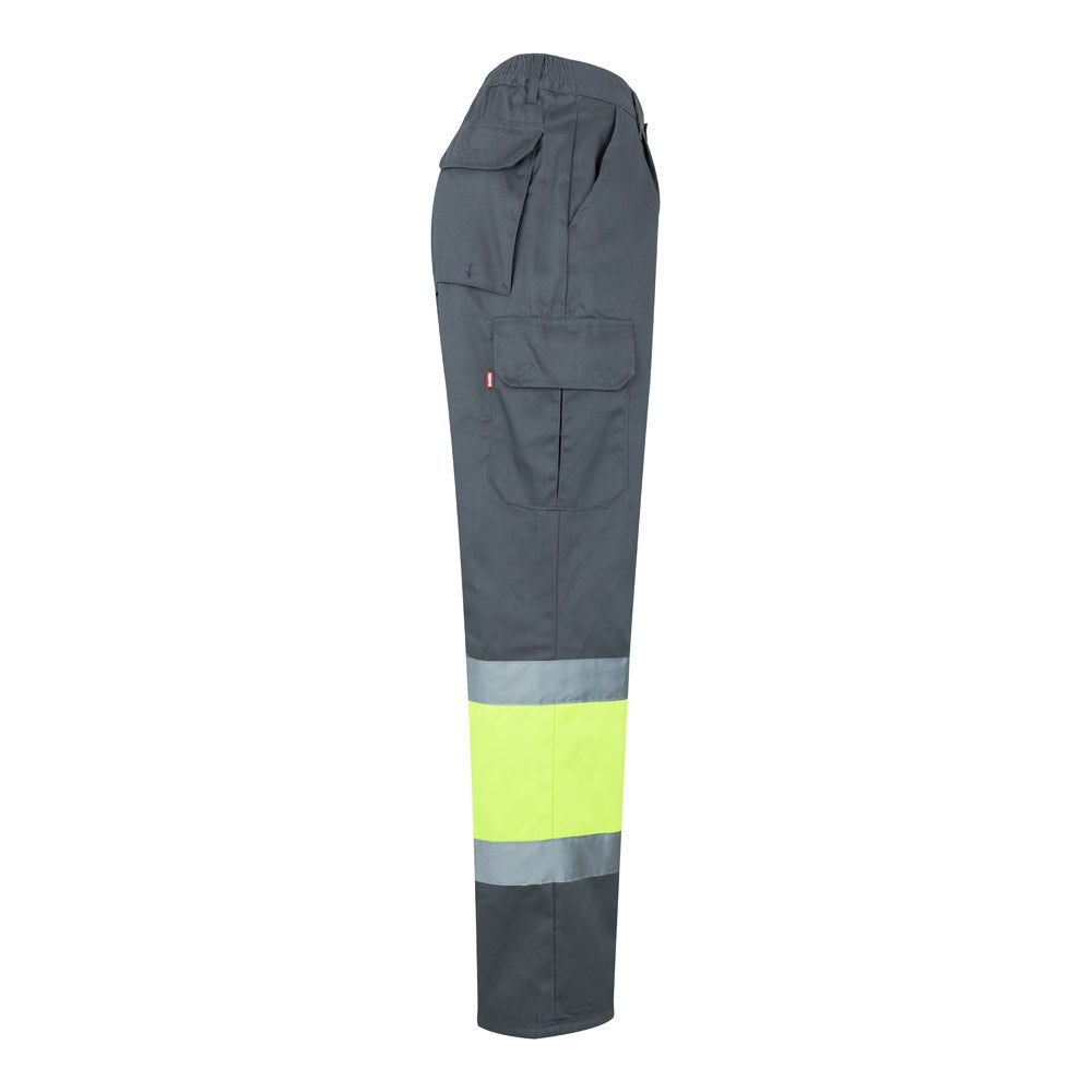 VL POSEIDON LARGE promotional workwear garment in grey/yellow (detail view) with custom logo branding