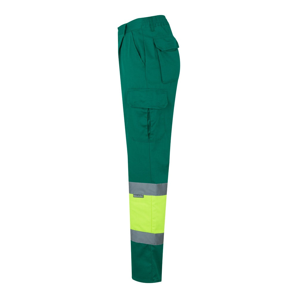 VL POSEIDON LARGE promotional workwear garment in green/yellow (detail view) with custom logo branding