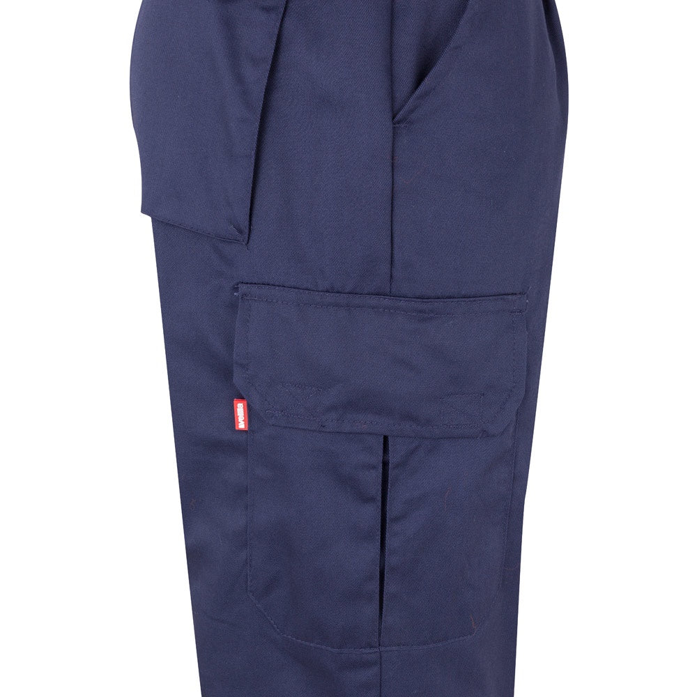 VL POSEIDON LARGE promotional workwear garment in navy blue/orange (detail view) with custom logo branding