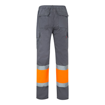 VL POSEIDON LARGE promotional workwear garment in grey/orange (detail view) with custom logo branding