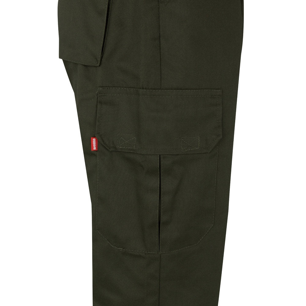 VL POSEIDON LARGE promotional workwear garment in army green/yellow (detail view) with custom logo branding