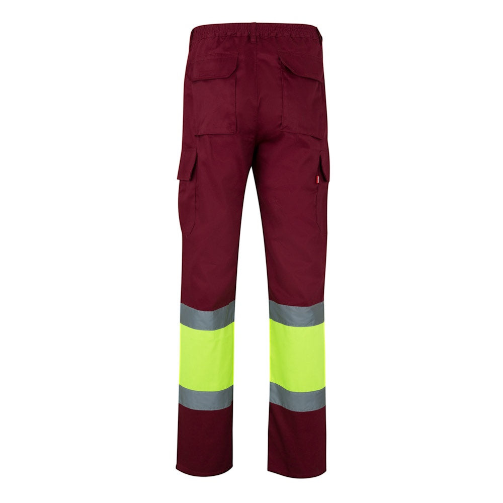 VL POSEIDON LARGE promotional workwear garment in burgundy/yellow (detail view) with custom logo branding