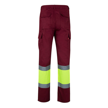 VL POSEIDON LARGE promotional workwear garment in burgundy/yellow (detail view) with custom logo branding
