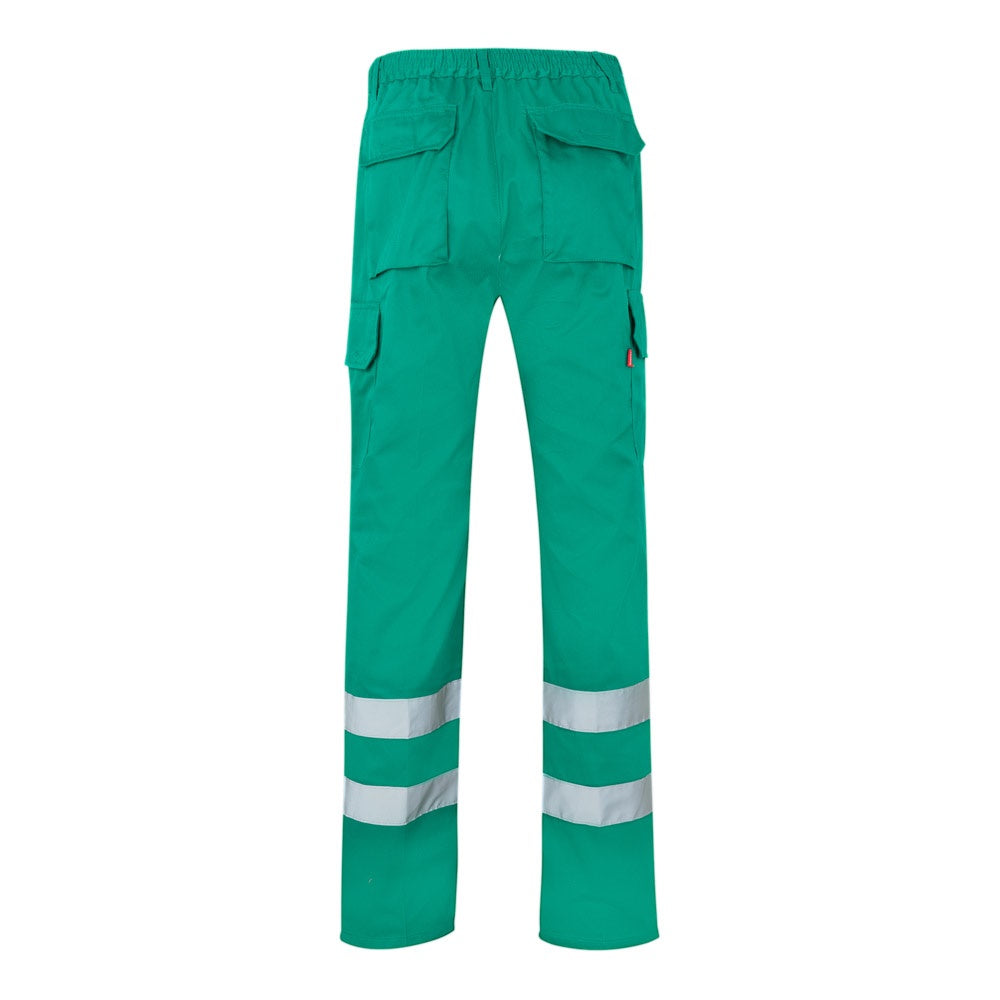VL ASCLEPIUS promotional workwear garment in green (detail view) with custom logo branding
