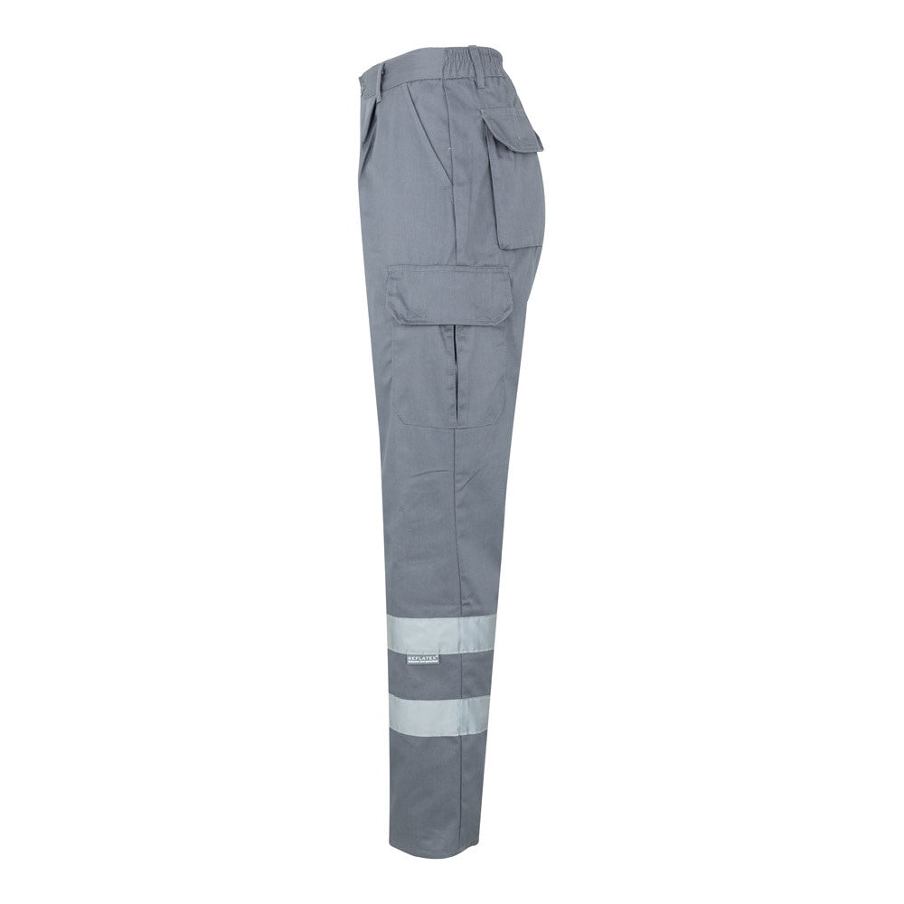 VL ASCLEPIUS promotional workwear garment in grey (detail view) with custom logo branding