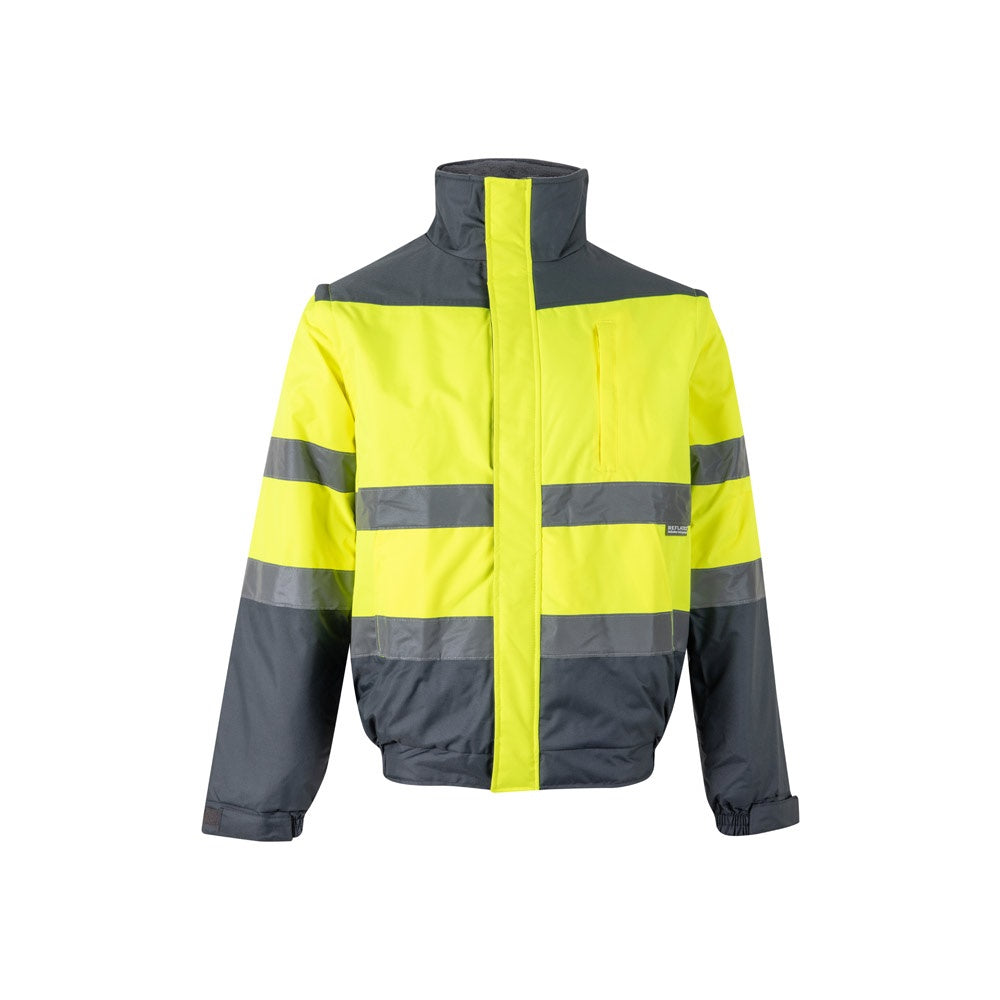 VL JUPITER LARGE promotional jacket in grey/yellow with custom logo branding