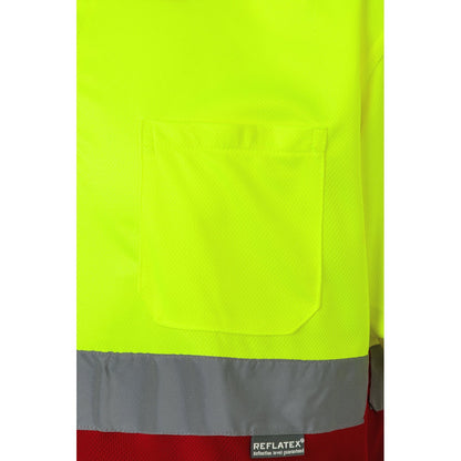 VL CUPID LARGE promotional polo shirt in red/yellow with custom logo branding