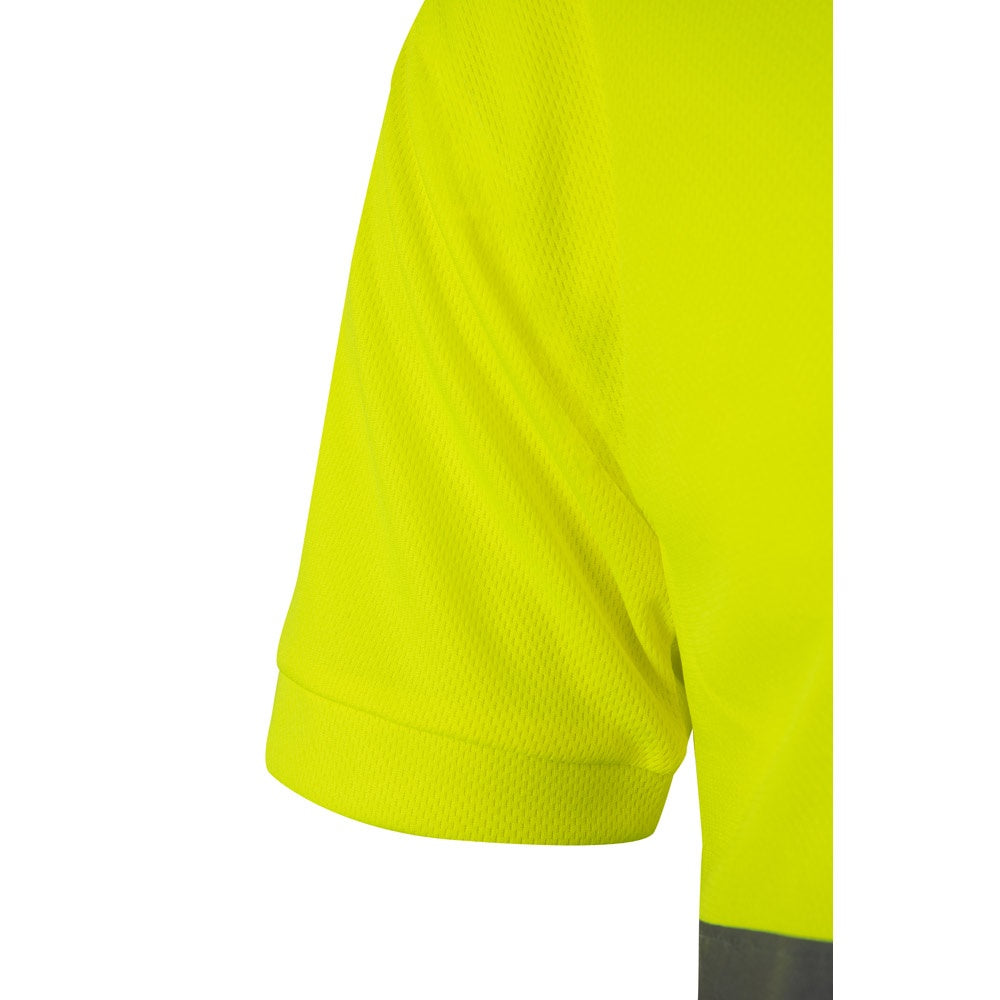 VL CUPID LARGE promotional polo shirt in burgundy/yellow with custom logo branding