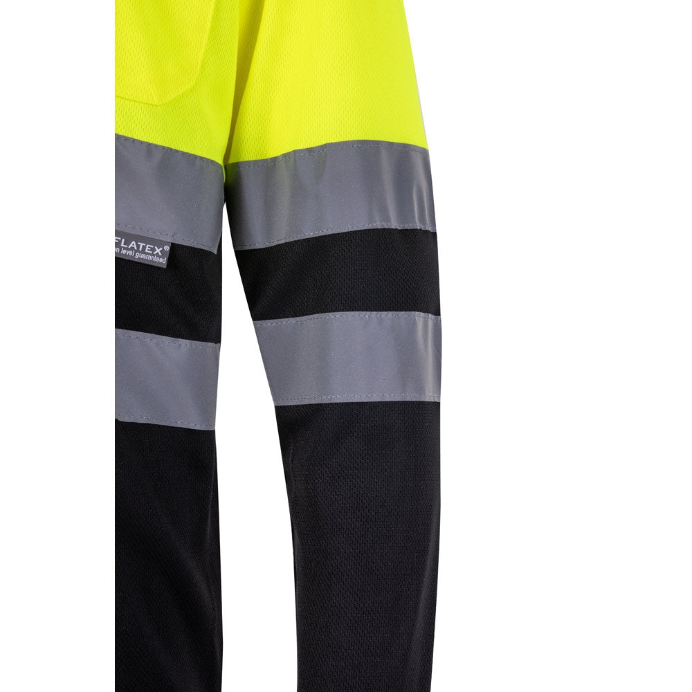 VL VULCAN LARGE promotional polo shirt in black/yellow with custom logo branding