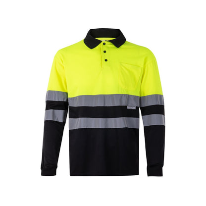 VL VULCAN LARGE promotional polo shirt in black/yellow with custom logo branding