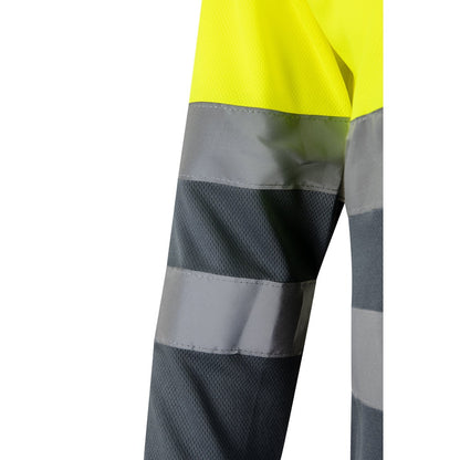 VL VULCAN LARGE promotional polo shirt in grey/yellow with custom logo branding