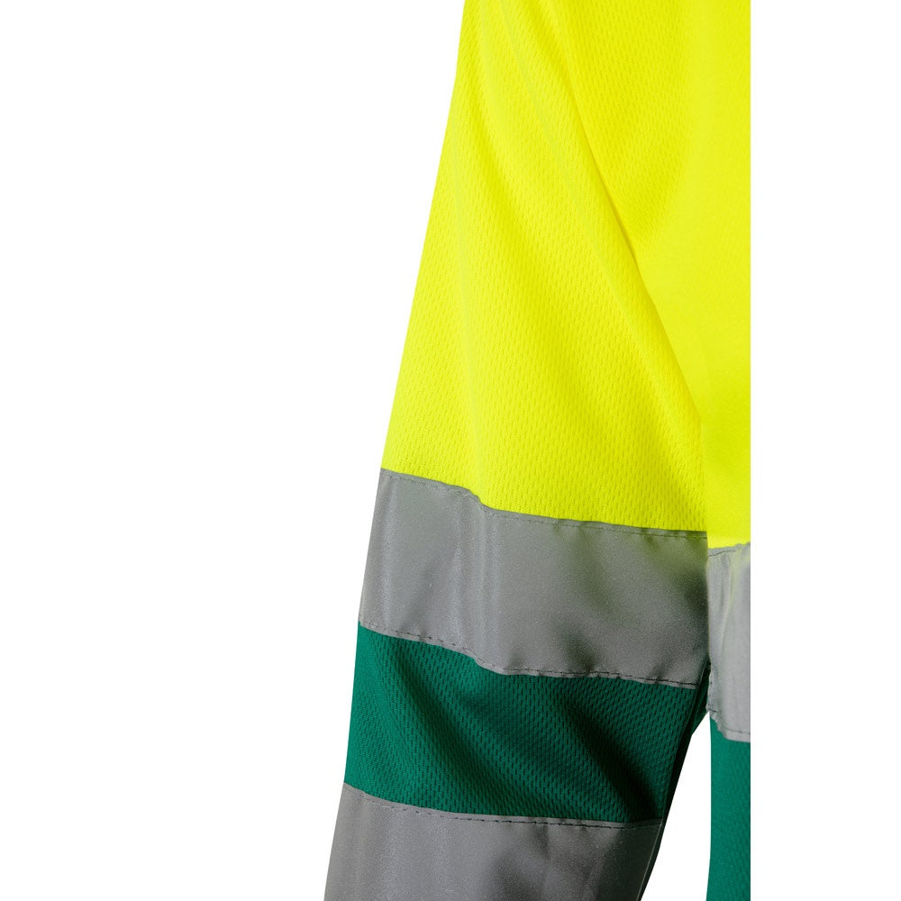 VL VULCAN LARGE promotional polo shirt in green/yellow with custom logo branding