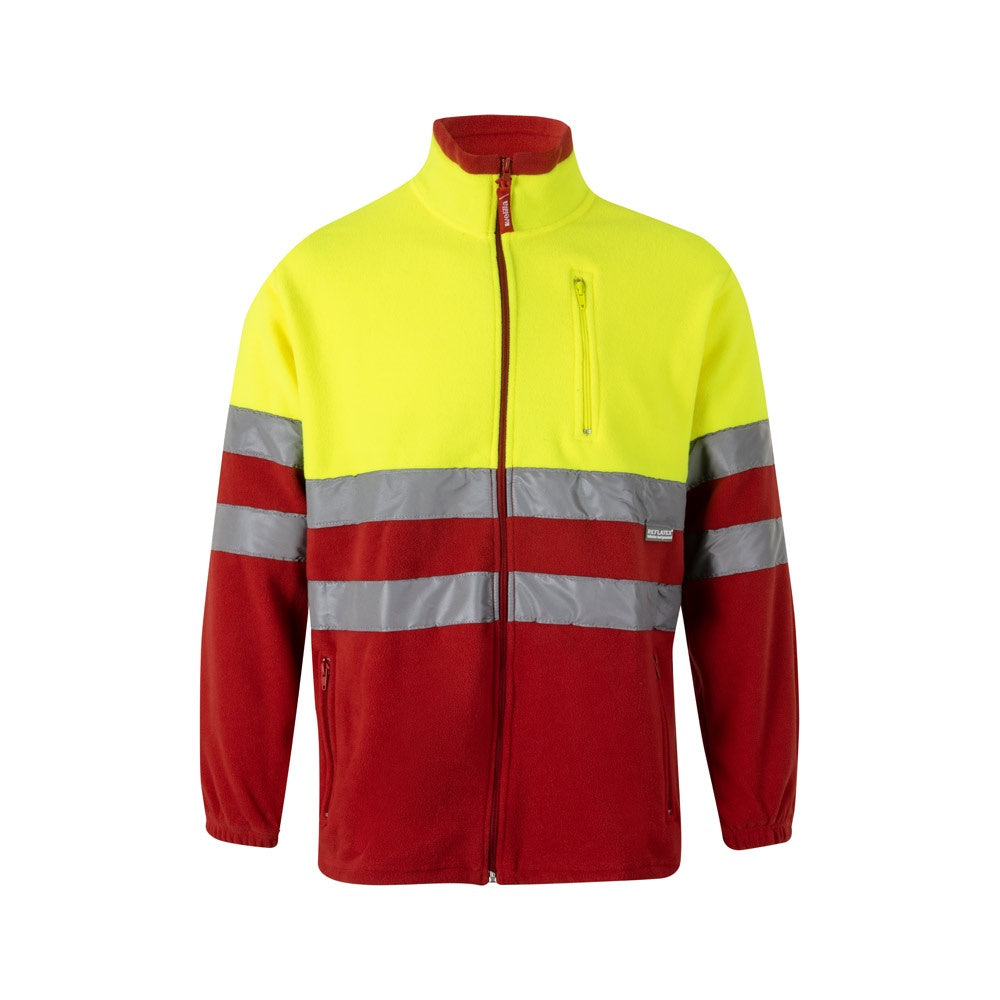 VL EROS promotional jacket in red/yellow with custom logo branding