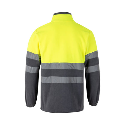 VL EROS promotional jacket in grey/yellow (detail view) with custom logo branding