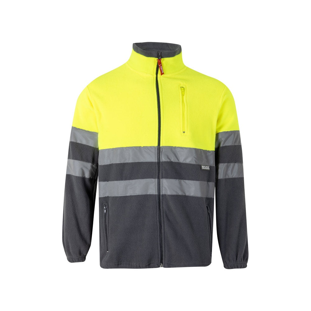 VL EROS promotional jacket in grey/yellow with custom logo branding