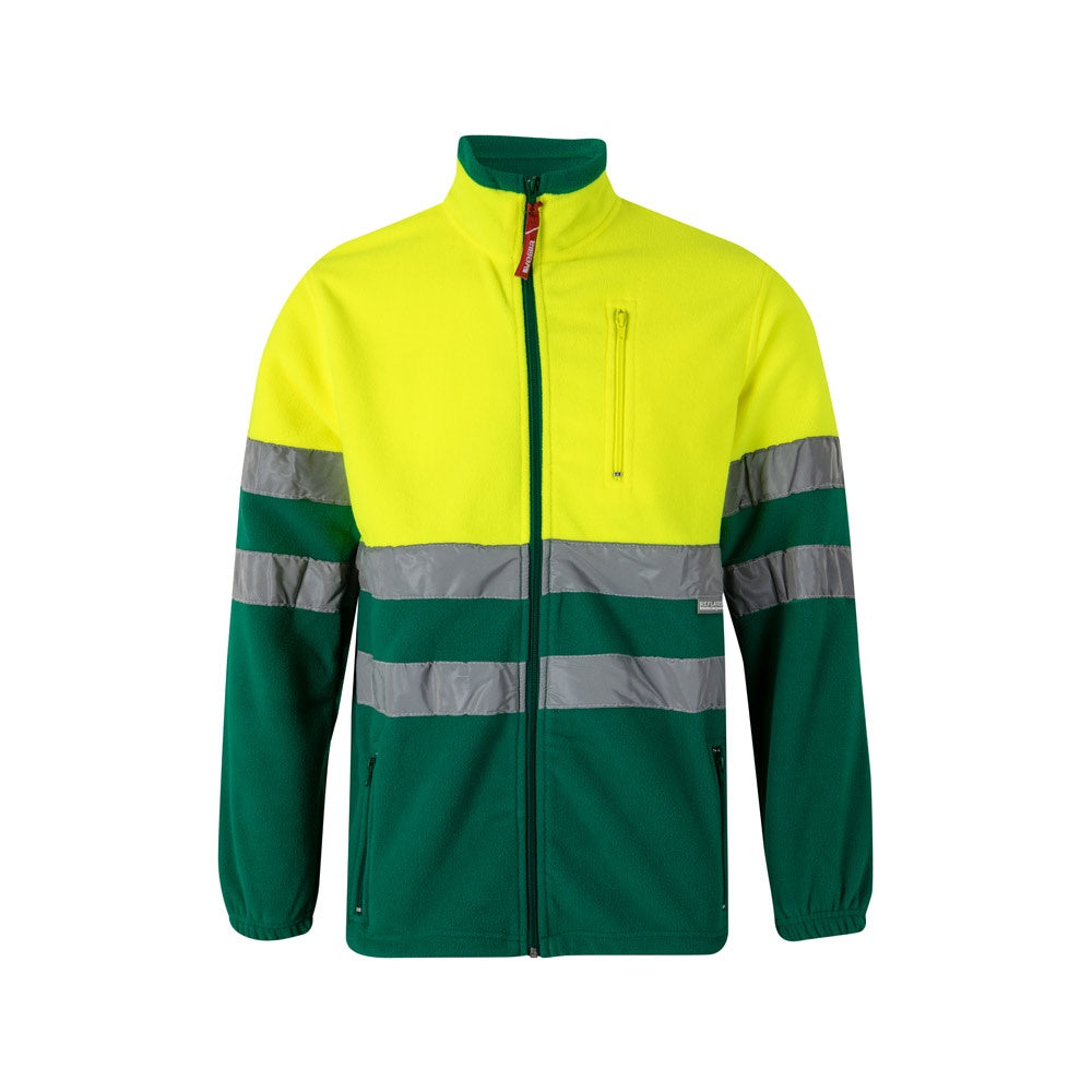 VL EROS promotional jacket in green/yellow with custom logo branding