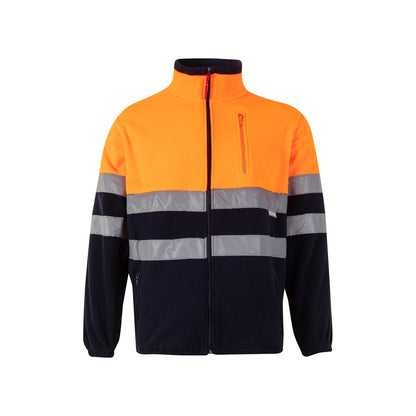 VL EROS promotional jacket in navy blue/orange with custom logo branding