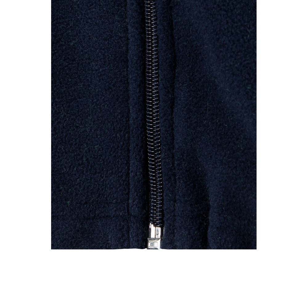 VL EROS LARGE promotional jacket in navy blue/yellow (detail view) with custom logo branding