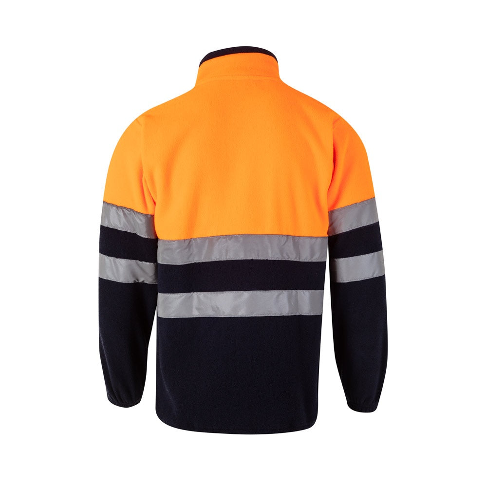 VL EROS LARGE promotional jacket in navy blue/orange (detail view) with custom logo branding