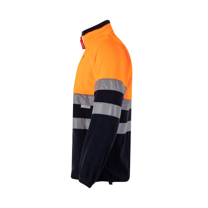 VL EROS LARGE promotional jacket in navy blue/orange (detail view) with custom logo branding
