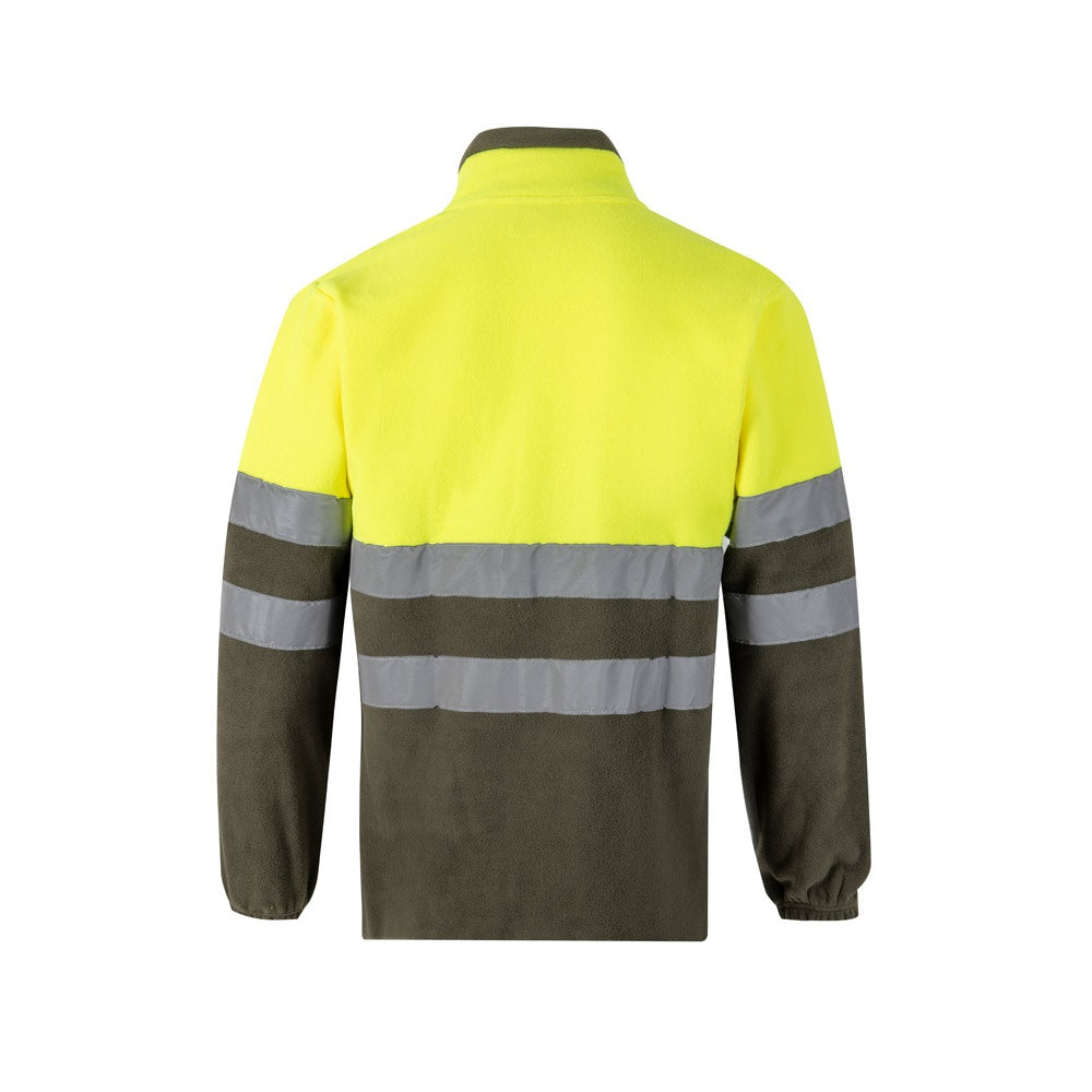 VL EROS LARGE promotional jacket in army green/yellow (detail view) with custom logo branding