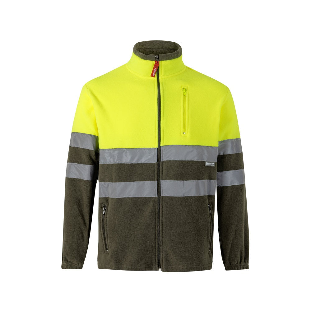 VL EROS LARGE promotional jacket in army green/yellow with custom logo branding