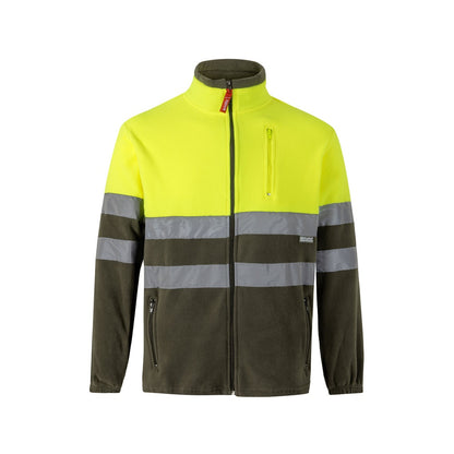 VL EROS LARGE promotional jacket in army green/yellow with custom logo branding
