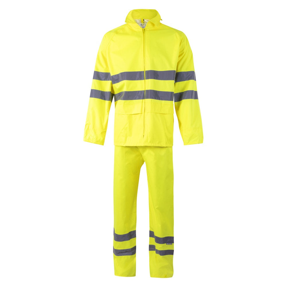 VL VENUS promotional raincoat in hexachrome yellow with custom logo branding