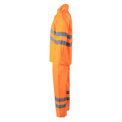 VL VENUS promotional raincoat in hexachrome orange (detail view) with custom logo branding