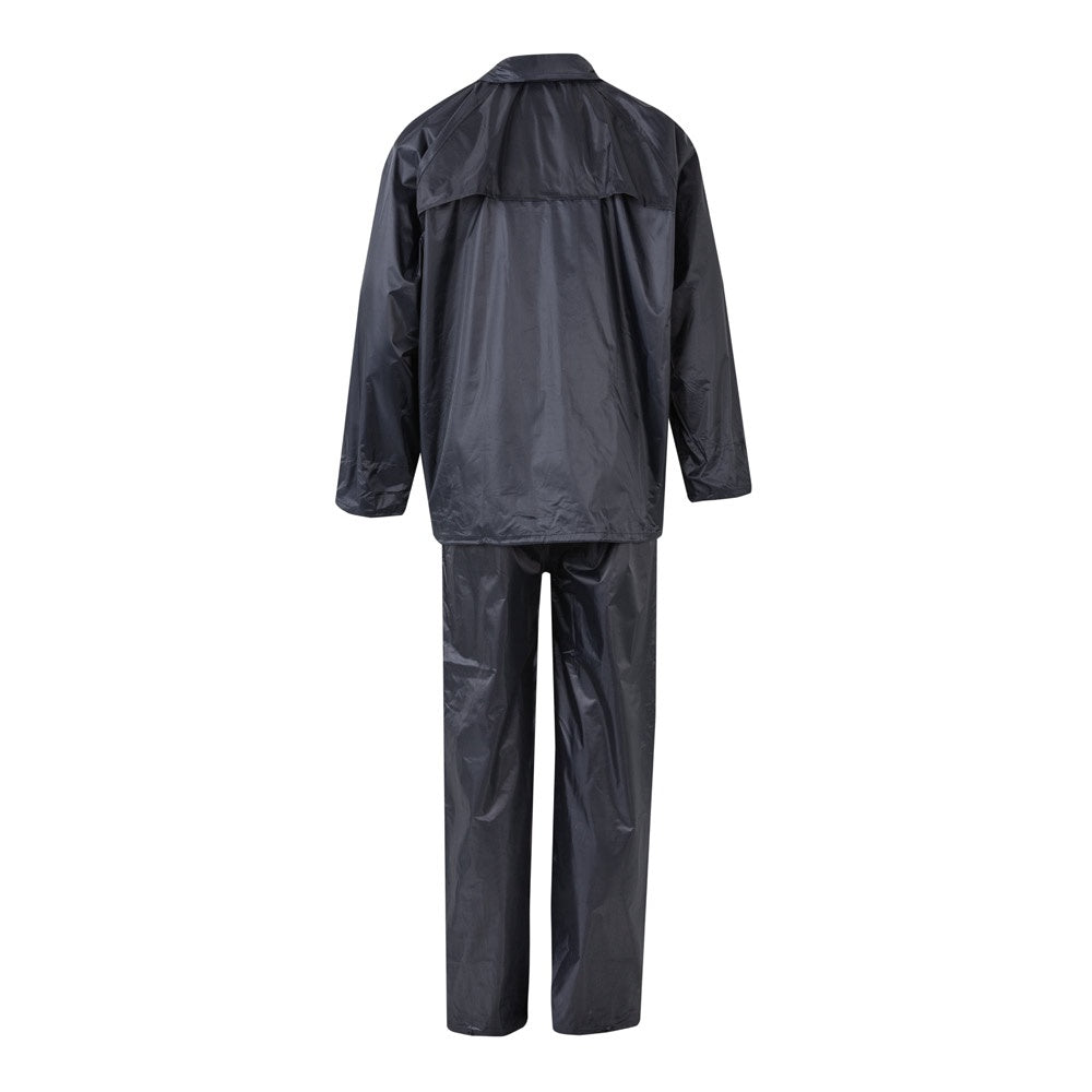 VL SEDNA promotional raincoat in blue (detail view) with custom logo branding