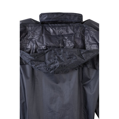 VL SEDNA promotional raincoat in blue (detail view) with custom logo branding