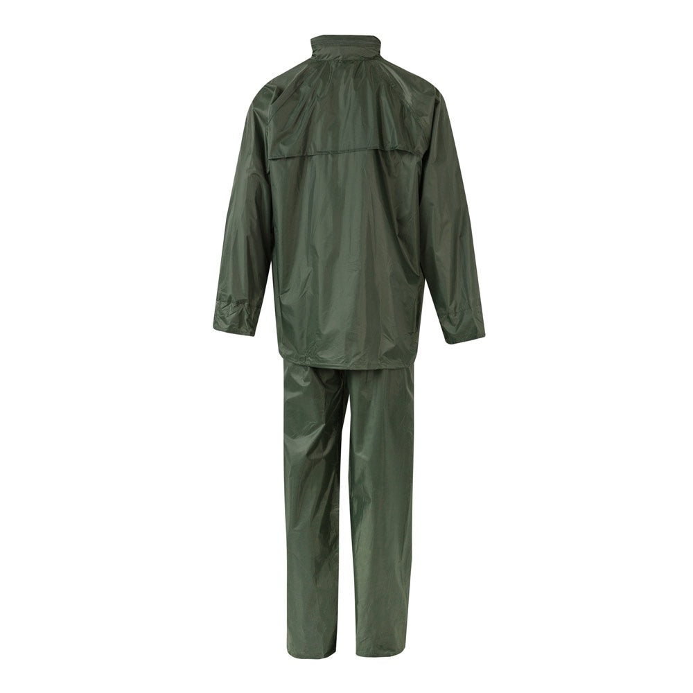 VL SEDNA promotional raincoat in green (detail view) with custom logo branding