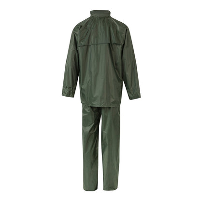 VL SEDNA promotional raincoat in green (detail view) with custom logo branding