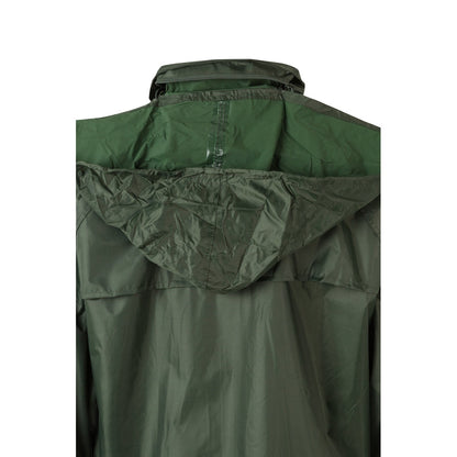 VL SEDNA promotional raincoat in green (detail view) with custom logo branding