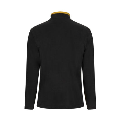 VL GERAS promotional jacket in black / yellow (detail view) with custom logo branding