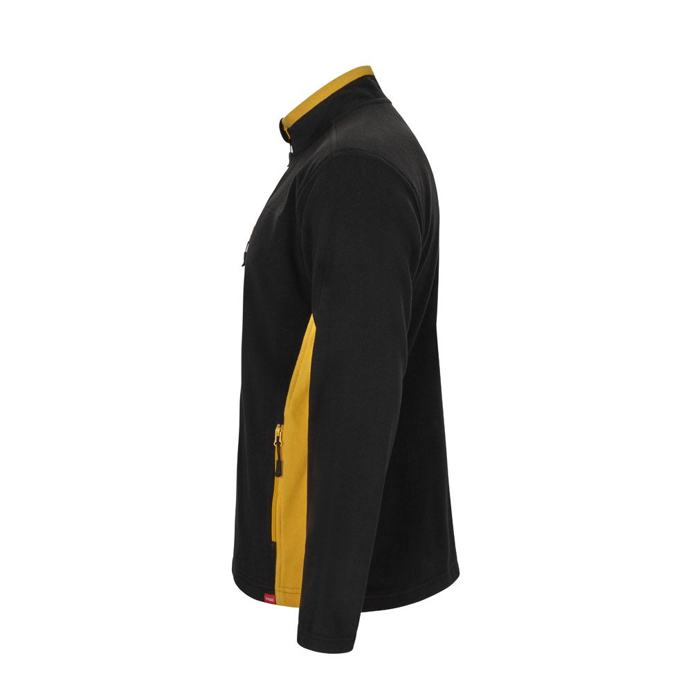 VL GERAS promotional jacket in black / yellow (detail view) with custom logo branding