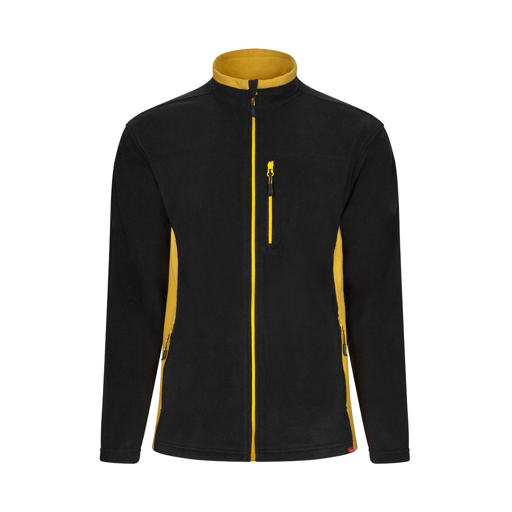 VL GERAS promotional jacket in black / yellow with custom logo branding