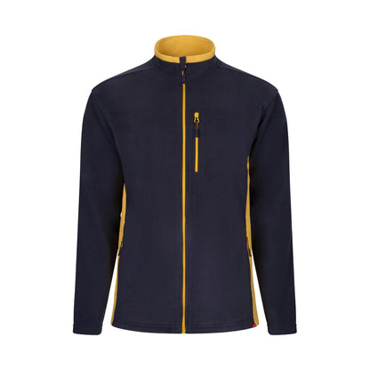 VL GERAS promotional jacket in navy blue / yellow with custom logo branding
