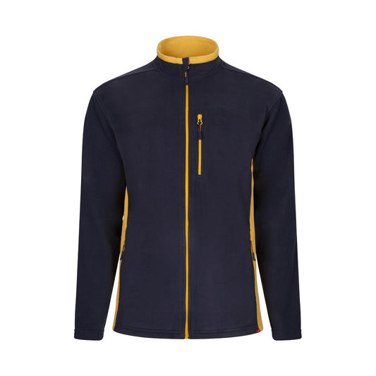 VL GERAS promotional jacket in navy blue / yellow with custom logo branding